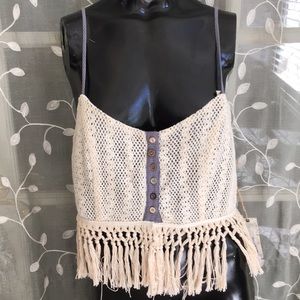 Buckle/Gimmicks crop top with fringe-RUNS SMALL